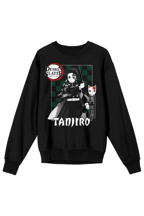 Demon Slayer Tanjiro Kamado Black Crew Neck Sweatshirt-Medium