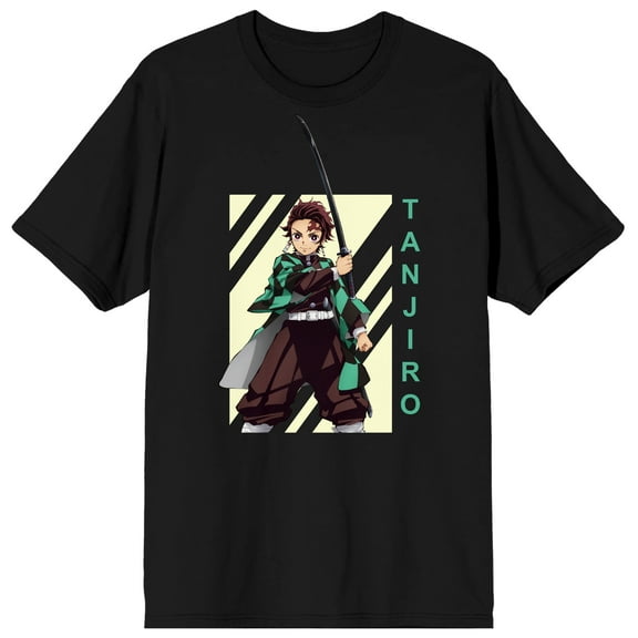 Demon Slayer Tanjiro Kamado Character Men's Black Short Sleeve Tee-S