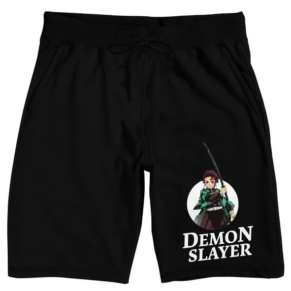 Demon Slayer Tanjiro Men's Black Sleep Pajama Shorts-XL