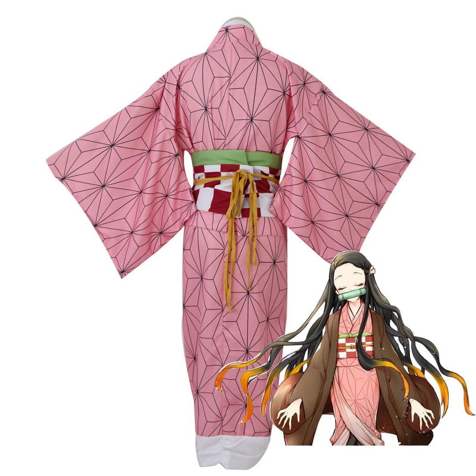 Anime Costume Demon Killer Kimono is Not Yaiba Zenitsu Nezuko Shinobu As a  Female, and the Large Kimono Yukata As a Halloween, Men(Child 150)