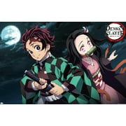 Demon Slayer - Tanjiro & Nezuko Night Wall Poster, 22.375" x 34"