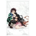 thumbnail image 1 of Demon Slayer - Tanjiro & Nezuko Snow Wall Poster, 22.375" x 34" Framed, 1 of 6