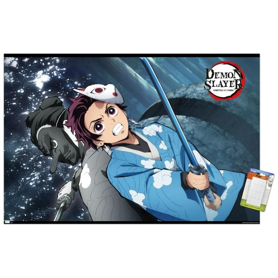 Demon Slayer - Tanjiro & Urokodaki Forest Wall Poster, 22.375" x 34"