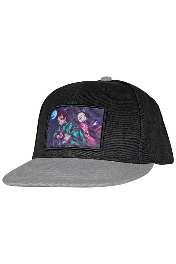 Demon Slayer Tanjiro  and  Nezuko Characters Flat Bill Snapback Cap