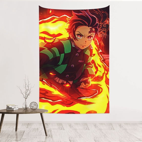 Demon Slayer Tapestry Dorm Decor Wall Hanging Tapestries Window Curtain Picnic Mat Beach Blanket 60x40 Inch