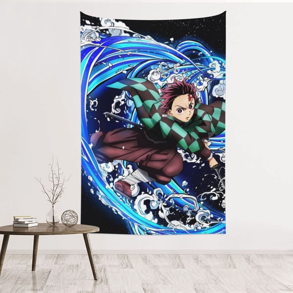 Demon Slayer Tapestry Dorm Decor Wall Hanging Tapestries Window Curtain Picnic Mat Beach Blanket 60x40 Inch