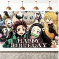 thumbnail image 1 of Demon Slayer Theme Birthday Flag Background Banner Children's Party Decoration supplies Photography Photo Prop ,70.8x43.3inch., 1 of 5