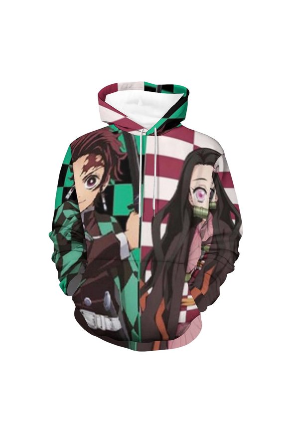 Demon Slayer Unisex Adult Hoodie Casual Hooded Sweatshirt Pullover Novelty 3D Printed Sweater Jacket 3XL