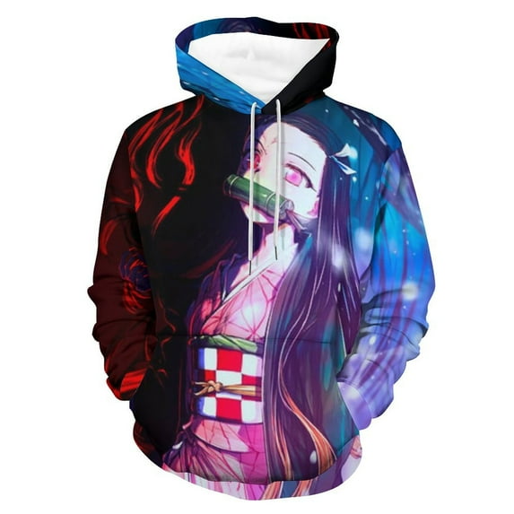 Demon Slayer Unisex Adult Hoodie Casual Hooded Sweatshirt Pullover Novelty 3D Printed Sweater Jacket XL
