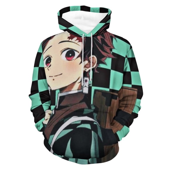 Demon Slayer Unisex Adult Hoodie Casual Hooded Sweatshirt Pullover Novelty 3D Printed Sweater Jacket XL