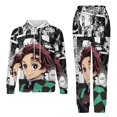 thumbnail image 1 of Demon Slayer Unisex Adult Sweatsuits Hoodie & Sweatpants Long Sleeve Hooded Sweatshirt Matching Joggers Tracksuit Sets L, 1 of 9