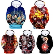 Demon Slayer Unisex Anime Hoodie 3D Printed Cosplay Hoodie Jacket Pullover Sweatshirt for Adluts/Youth