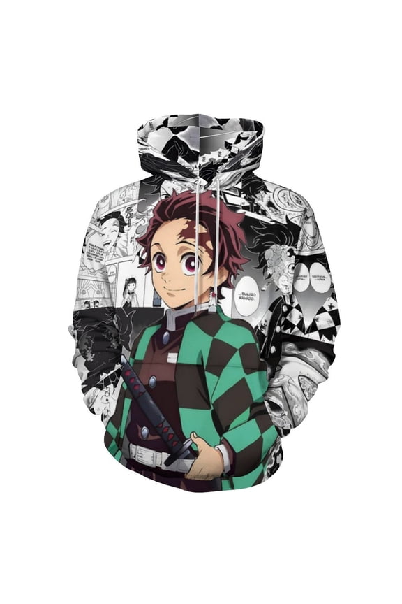 Demon Slayer Unisex Sweatshirts Loose Pullover Sweater Hooded Hoodie 3D Printing Jacket Winter Fall Clothes 2XL