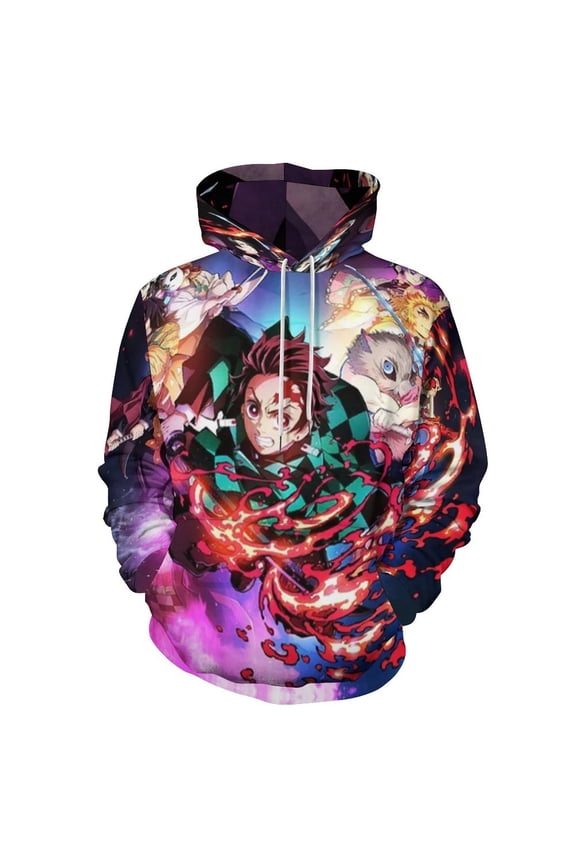 Demon Slayer Unisex Sweatshirts Loose Pullover Sweater Hooded Hoodie 3D Printing Jacket Winter Fall Clothes 3XL