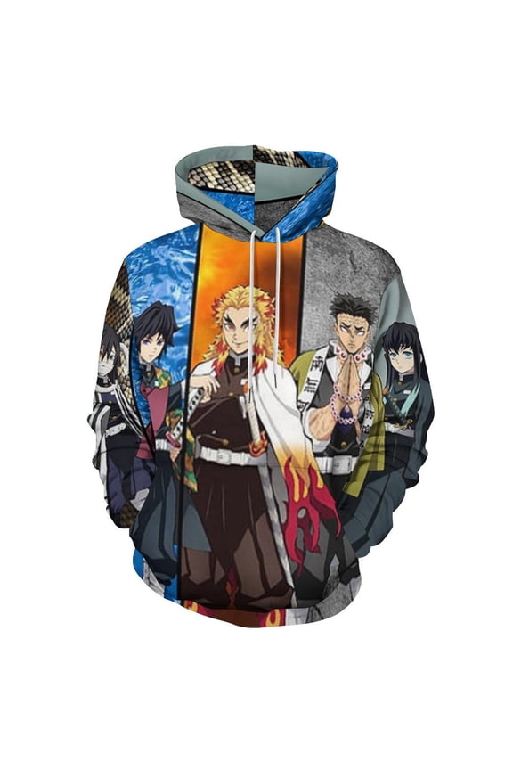 Demon Slayer Unisex Sweatshirts Loose Pullover Sweater Hooded Hoodie 3D Printing Jacket Winter Fall Clothes 4XL