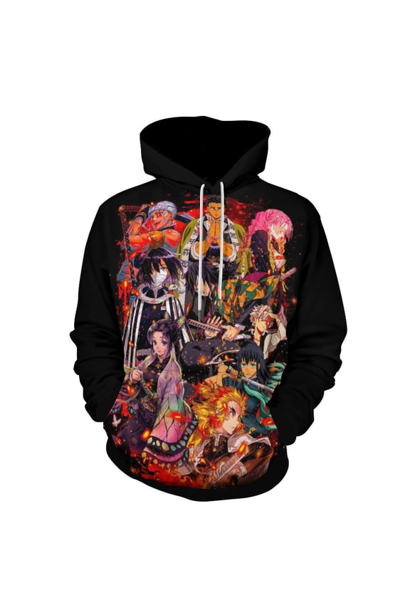Demon Slayer Unisex Sweatshirts Loose Pullover Sweater Hooded Hoodie 3D Printing Jacket Winter Fall Clothes L