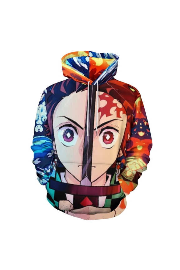 Demon Slayer Unisex Sweatshirts Loose Pullover Sweater Hooded Hoodie 3D Printing Jacket Winter Fall Clothes L