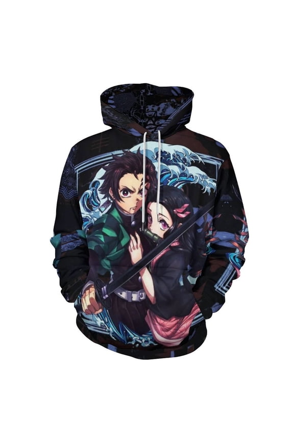 Demon Slayer Unisex Sweatshirts Loose Pullover Sweater Hooded Hoodie 3D Printing Jacket Winter Fall Clothes M