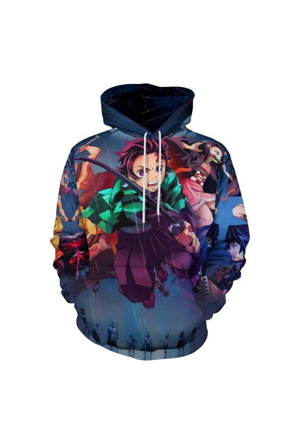 Demon Slayer Unisex Sweatshirts Loose Pullover Sweater Hooded Hoodie 3D Printing Jacket Winter Fall Clothes S