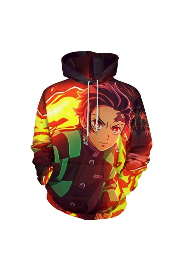 Demon Slayer Unisex Sweatshirts Loose Pullover Sweater Hooded Hoodie 3D Printing Jacket Winter Fall Clothes S