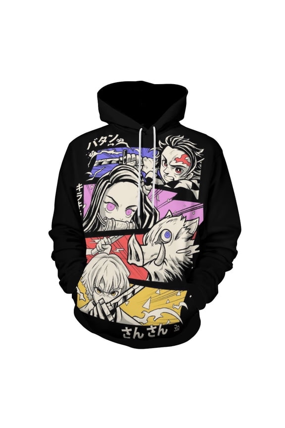 Demon Slayer Unisex Sweatshirts Loose Pullover Sweater Hooded Hoodie 3D Printing Jacket Winter Fall Clothes S