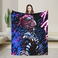 thumbnail image 1 of Demon Slayer Upper Rank Three Akaza Anime Blanket - Soft Flannel Throw for Gaming Room Decor, Intense Villain Character Fleece for Sofa, 1 of 6