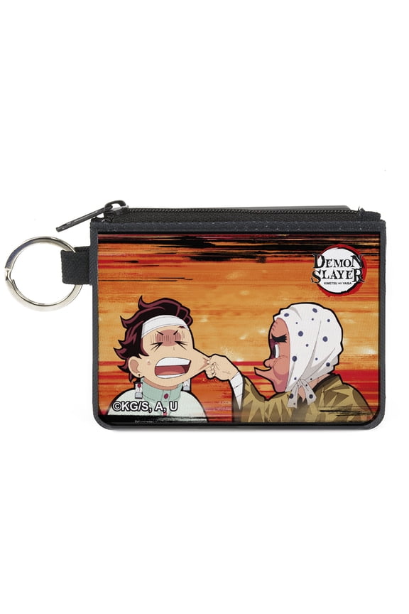 Demon Slayer Wallet, Coin Purse, Demon Slayer Chibi Tetsumotonaka Pinching Tanjiro Cheek Scene, Canvas