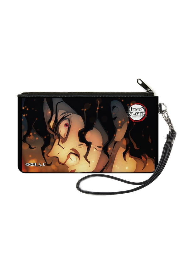 Demon Slayer Wallet, Zip Pouch, Demon Slayer Muzan Kibutsuji Flame Glow Pose, Canvas