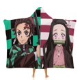 thumbnail image 1 of Demon Slayer Wearable Blanket Cloak Arctic Velvet Hooded Blanket Soft Fuzzy Hoodie Blanket Cape for Adults Kids 60"x80", 1 of 8