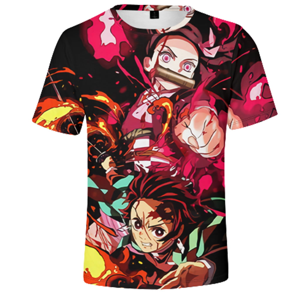ins】Japan Anime Demon Slayer Kimetsu No Yaiba Tanjiro Kamado Cosplay 3D  Printed kids T-shirt For ch