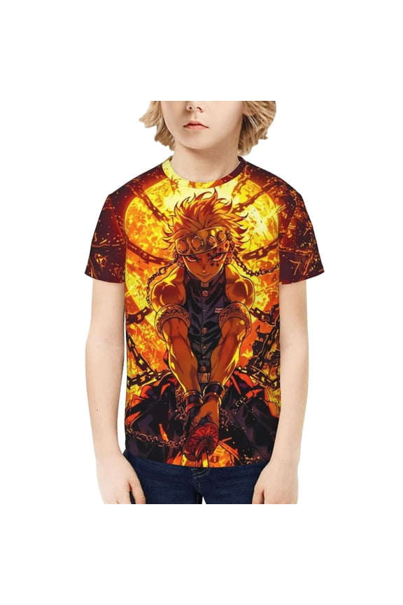 Demon Slayer Zenitsu Agatsuma Kids T-Shirt 3d Printed Graphic T-Shirts Boys And Girls Short Sleeve Shirts For Youth Kids Small