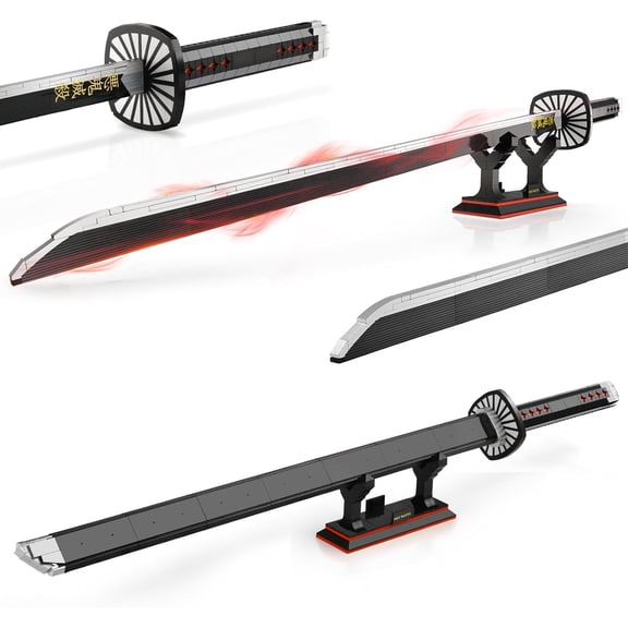 Demon Sword Building Set for Adults,40in Tanjiro Sword with Scabbard and Stand, Katana Model Building Set Toy,Anime Gift for Teen 14+(759 PCS)
