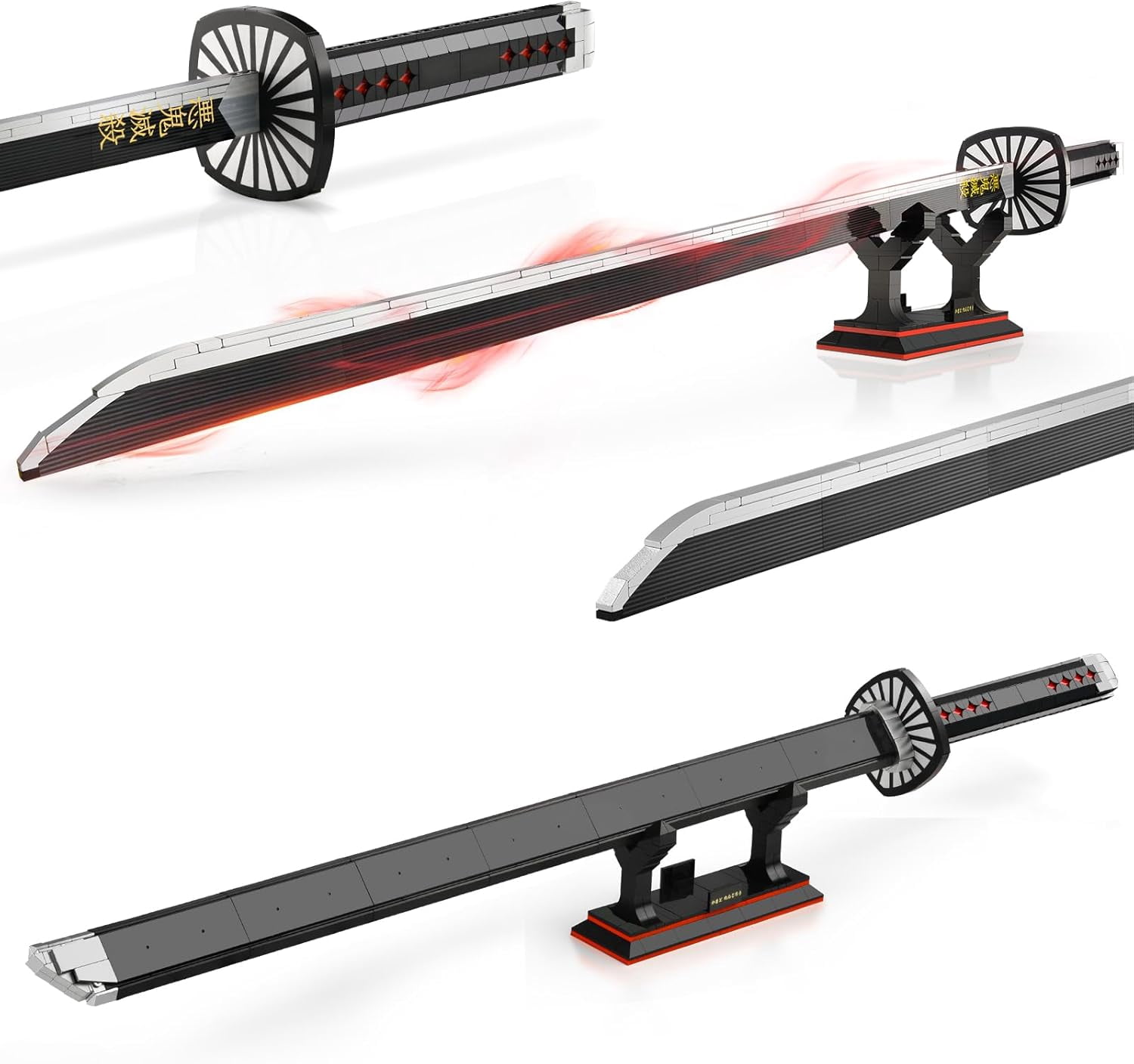 Demon Sword Building Set40in Tanjiro Sword with Scabbard and Stand, Katana Model Building Set Toy,(759 PCS)