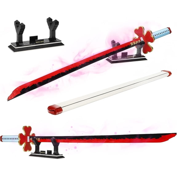 Demon Sword Toy Building Set, Kanroji Mitsuri Sword with Scabbard and Stand, Katana Building Set, Gift for Anime Fans (956Pcs)
