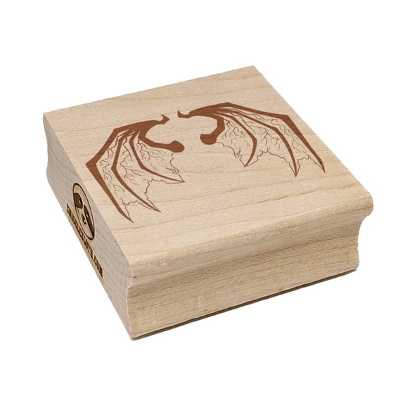 Demon Wings Square Rubber Stamp Stamping Scrapbooking Crafting - Small 1.25in