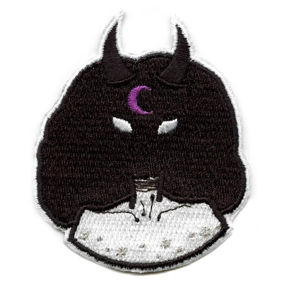 Demon Witch Girl Patch With Moon EXCLUSIVE Embroidered Iron On