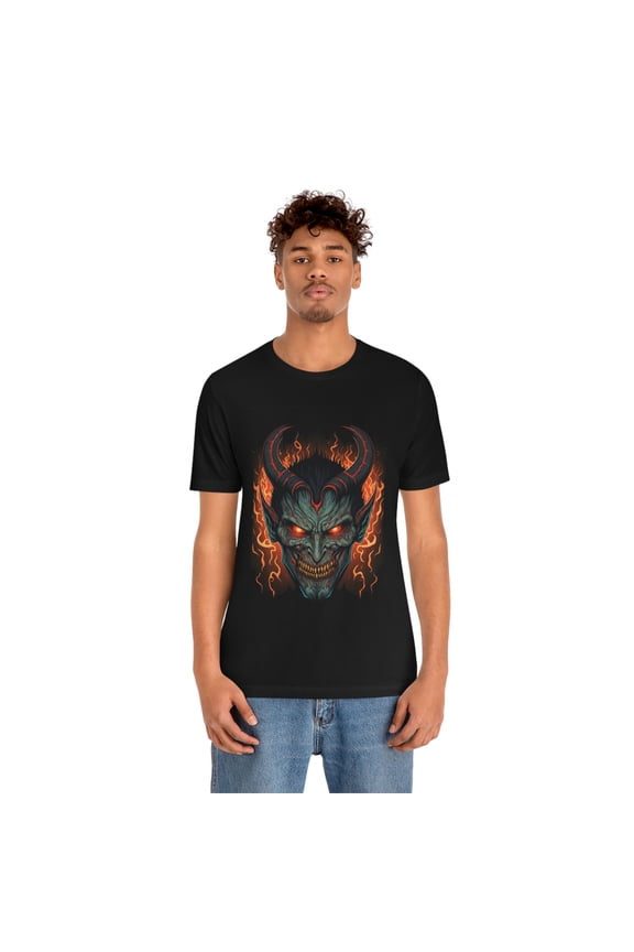 Demon mask 3D design Beautifully printed Unisex Jersey Short Sleeve Tee