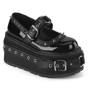 Demonia DAMNED-20 Womens 3 1/2" Platform Maryjane Shoes with Cone Spike Studs