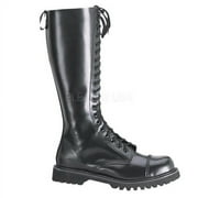 Demonia ROCKY-20 - 20 Eyelet Combat Biker Goth Punk S/T Blk Leather Knee Bt-Blk Leather-8