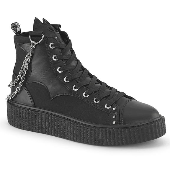 Demonia SNEEKER-230 Men's 1 1/2" Platform Rubber Sole High Top Lace Up Front Creeper Shoes Sneakers