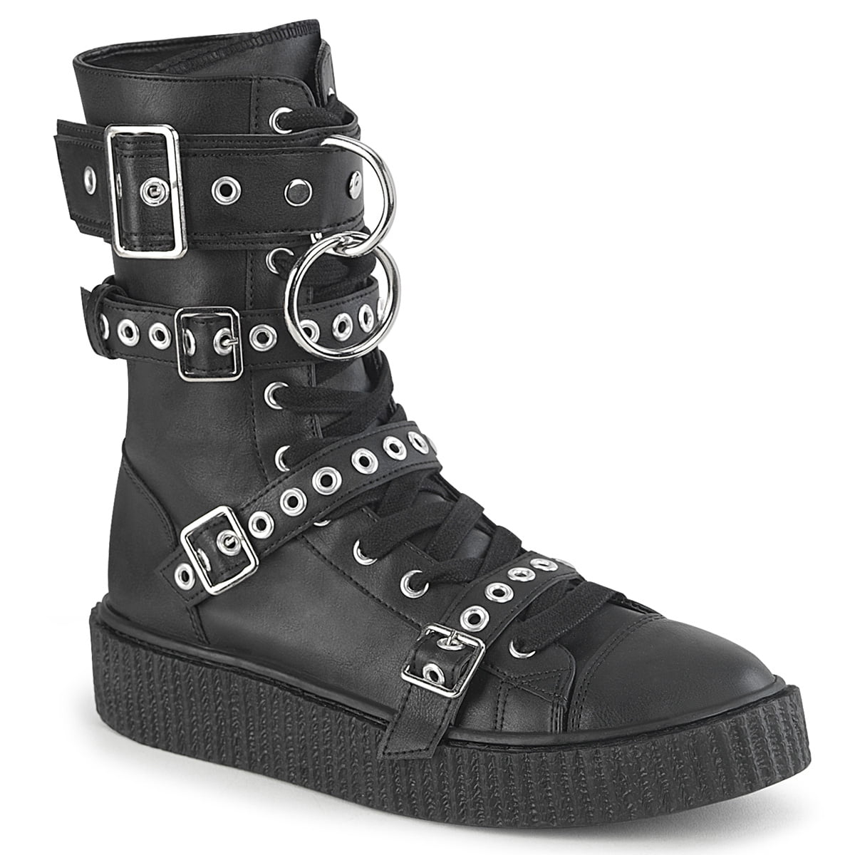 Demonia SNEEKER 320 Men s 1 1 2 Platform Rubber Sole Lace Up Front Mid Calf Creeper Ankle Boots Walmart