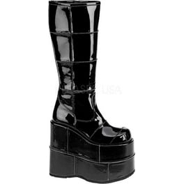 ピルロ Demonia Stack 301 Goth Cyber GoGo Punk Knee Boots with 7