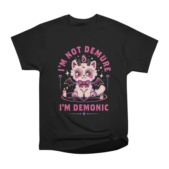 Demonic Cat T-Shirt Tee Gift For Him Merch For Her Apparel For Friend ...