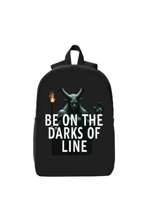 Demonic Figure Laptop Backpack for College & High School - 15 " Laptop & iPad Compatible Menacing Design with Glowing Red Eyes & Torch