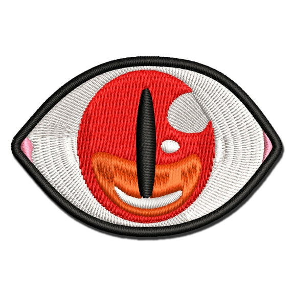 Demonic Red Monster Eye Eyeball Applique Multi-Color Embroidered Hook & Loop Patch - 3 Inch Medium