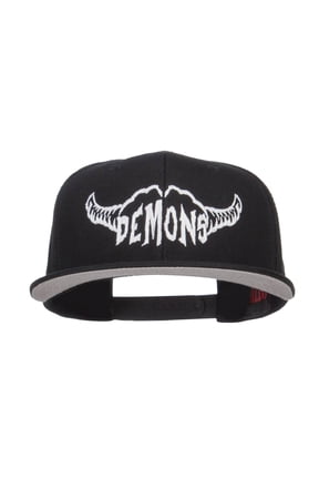 Demons Embroidered Cotton Snapback - Black OSFM
