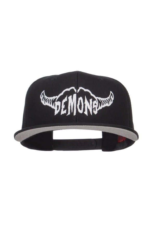 Demons Embroidered Cotton Snapback - Black OSFM