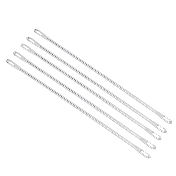 Demonsen Transfer Turn Line Needle,Double Eyed Transfer Needle,20 Pcs Double Eye Needle Metal 9cm Long Transfer Needle Fit For Knitting Machine