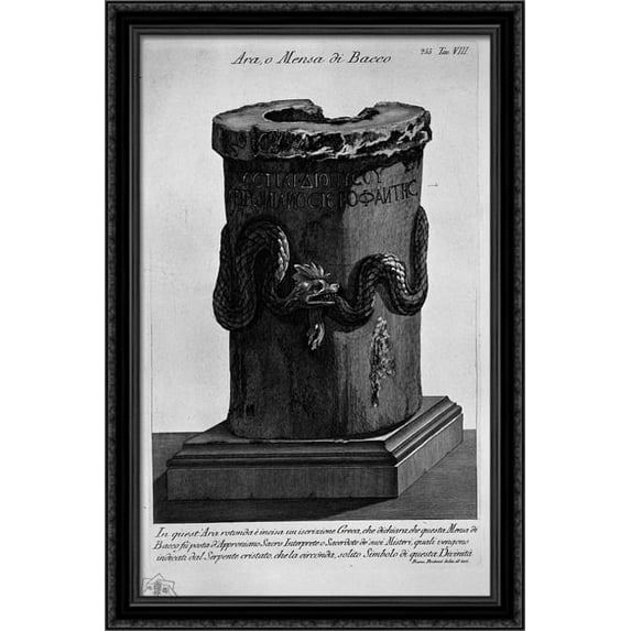 Demonstration of various ornaments of the Temple of Vesta 28x40 Large Black Ornate Wood Framed Canvas Art by Giovanni Battista Piranesi