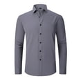 thumbnail image 1 of DEMOTIME Men's Formal Blouses Long Sleeve Wrinkle Free Stretch Business Button-Up Shirt 2XL Gray, 1 of 6